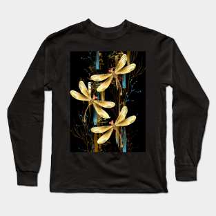 Three golden dragonflies Long Sleeve T-Shirt